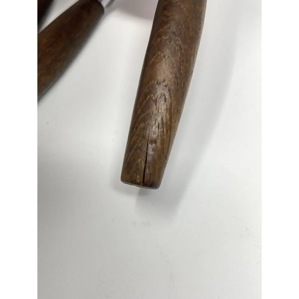 Dansk FJORD Dinner Forks Teak Handle Stainless Steel Germany 7 1/8” Set Of 7